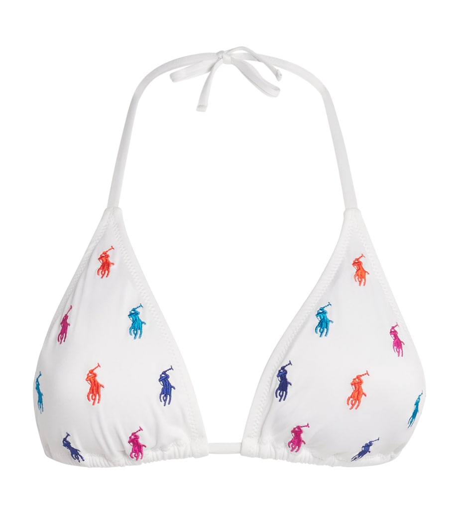 Polo Pony-Embroidered Triangle Bikini Top
