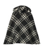 Burberry Black Wool Check Poncho