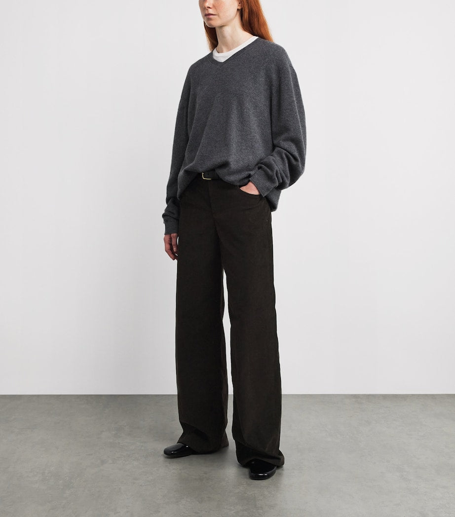 The Row Brown Eglitta Corduroy Straight Trousers