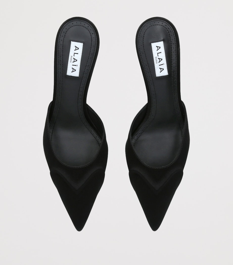 Alaïa Black Satin Heeled Mules 55