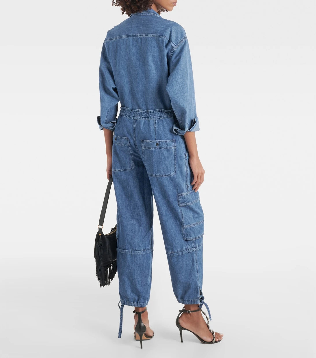 Marant Etoile - بنطلون جينز كارغو Ivy بقصة متوسطة الارتفاع