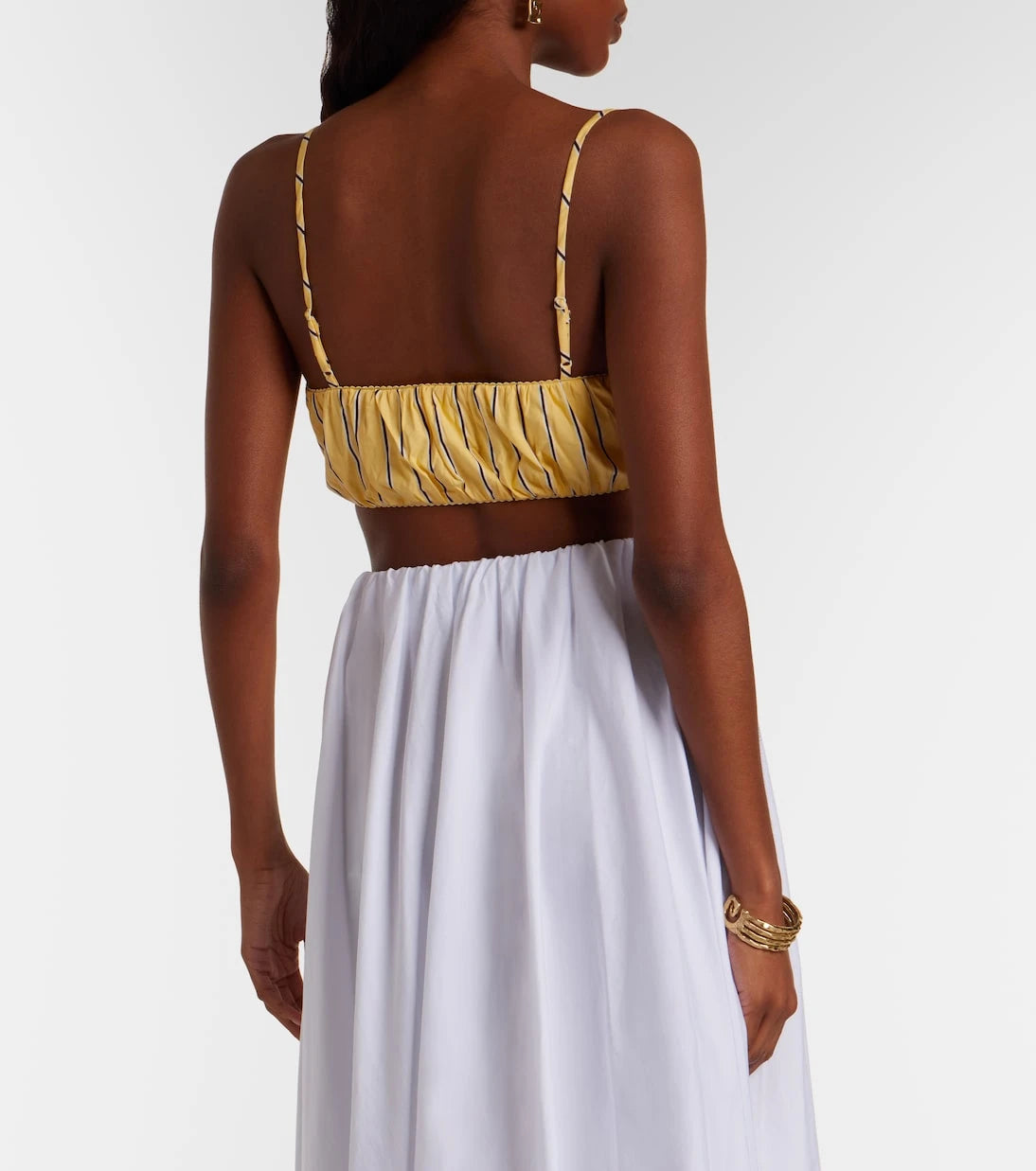 Staud - Fiore striped cotton crop top