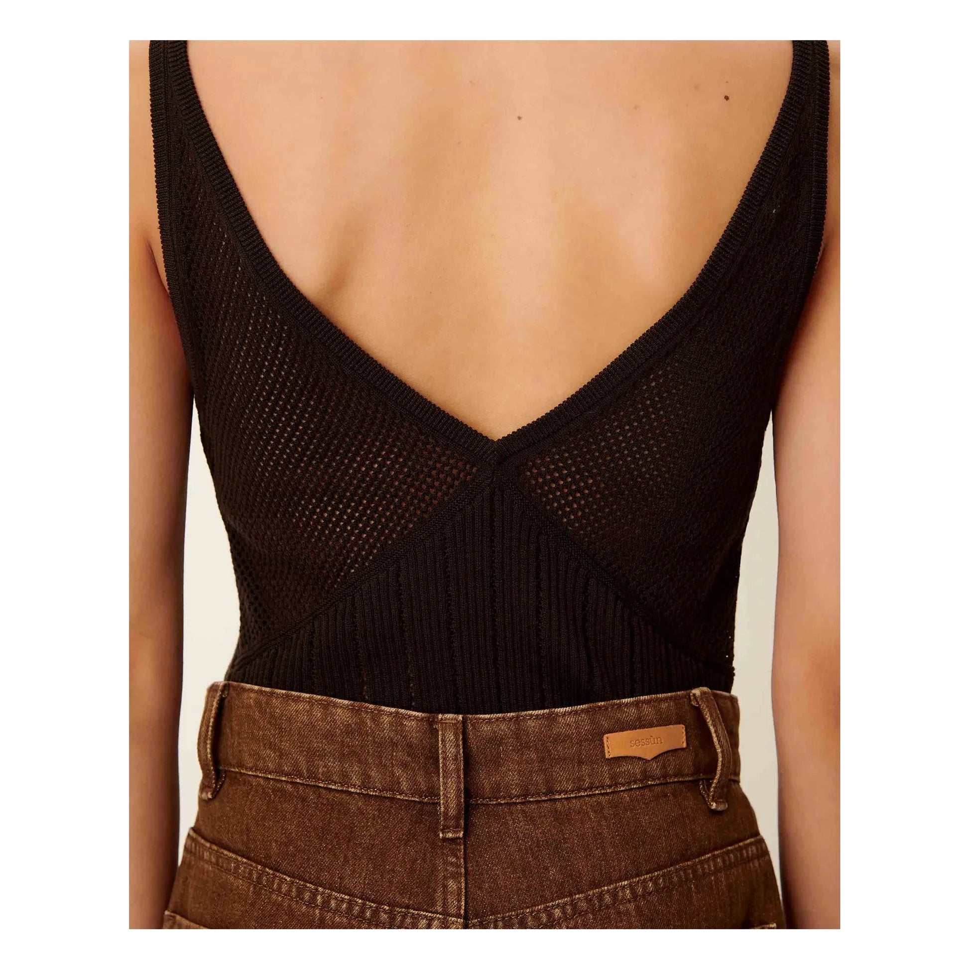Sessùn - Attita cotton tank top | Coffee