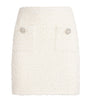 Self-Portrait Ivory Bouclé Embellished Mini Skirt