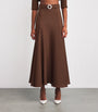 Edeline Lee Brown Jacquard Jete Midi Skirt