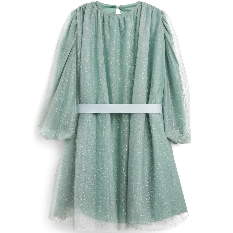 Green Tulle Glitter Dress (2-14 Years)