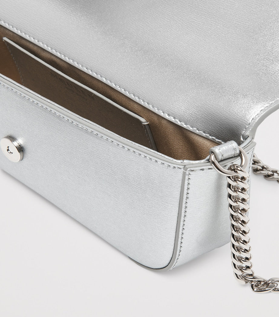 Small Leather Skull Flower Cross-Body Bag