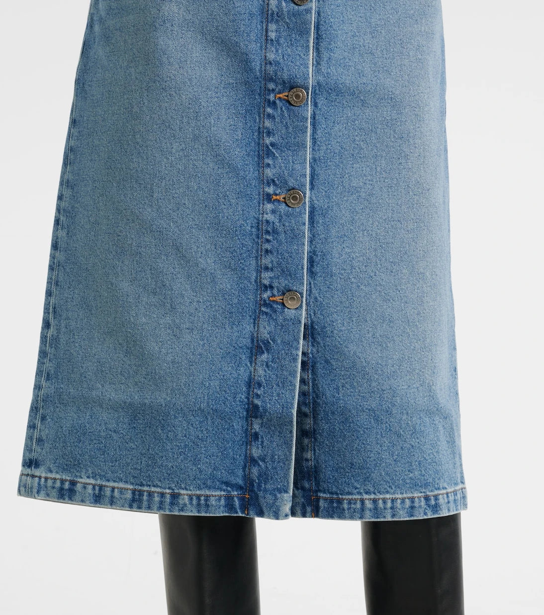 Stella McCartney - Chain-detail denim midi skirt