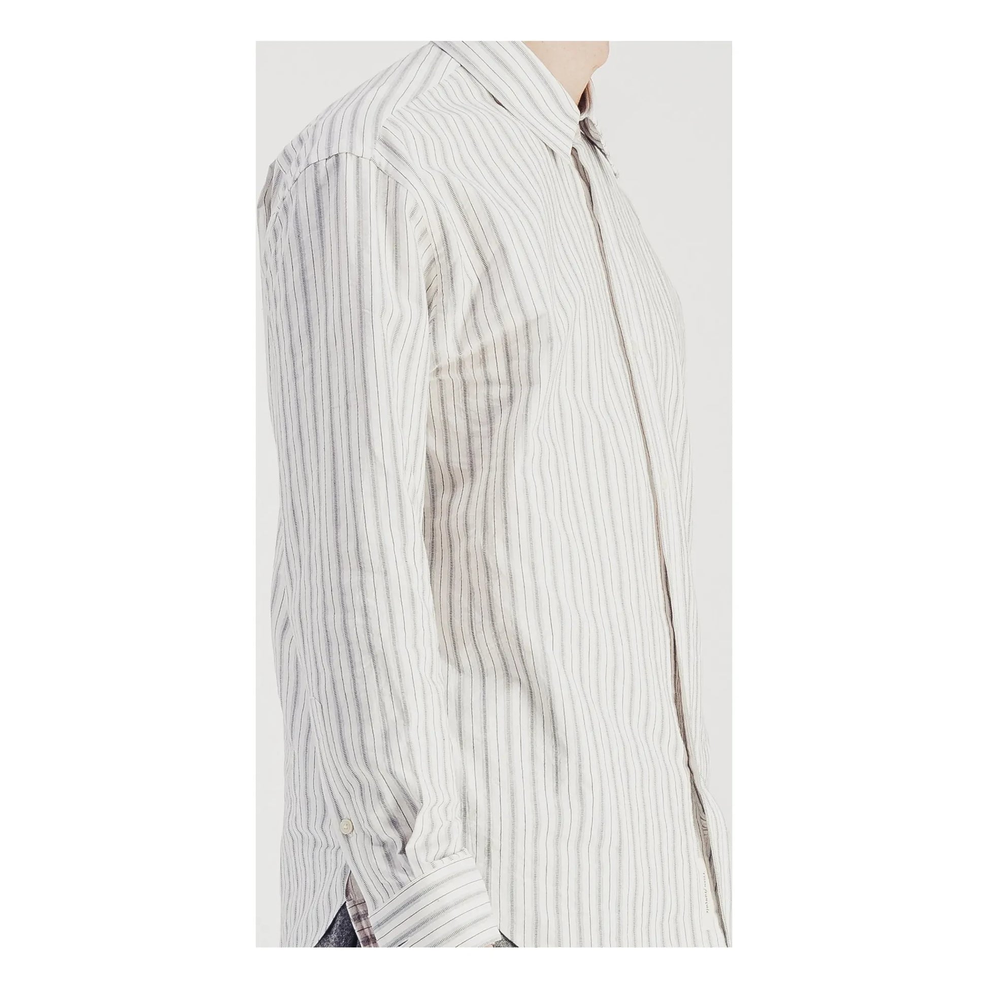 Parages - Striped Daily Shirt Cotton Poplin | Grey