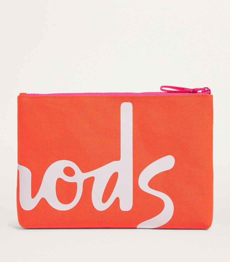 Orange Medium Cotton Logo Pouch
