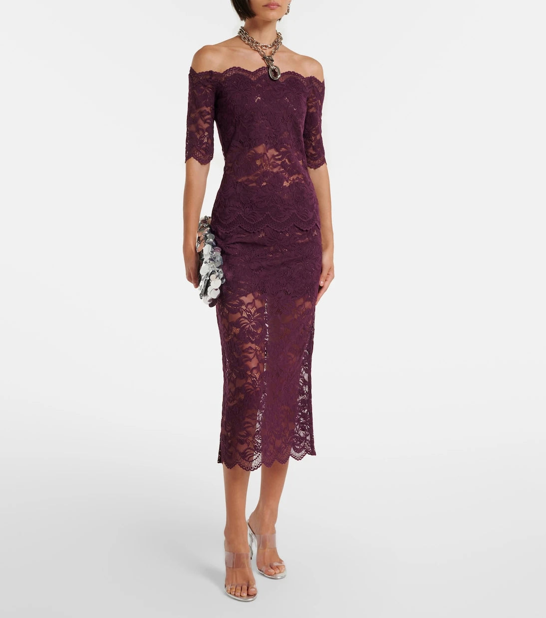 Rabanne - Off-shoulder lace top