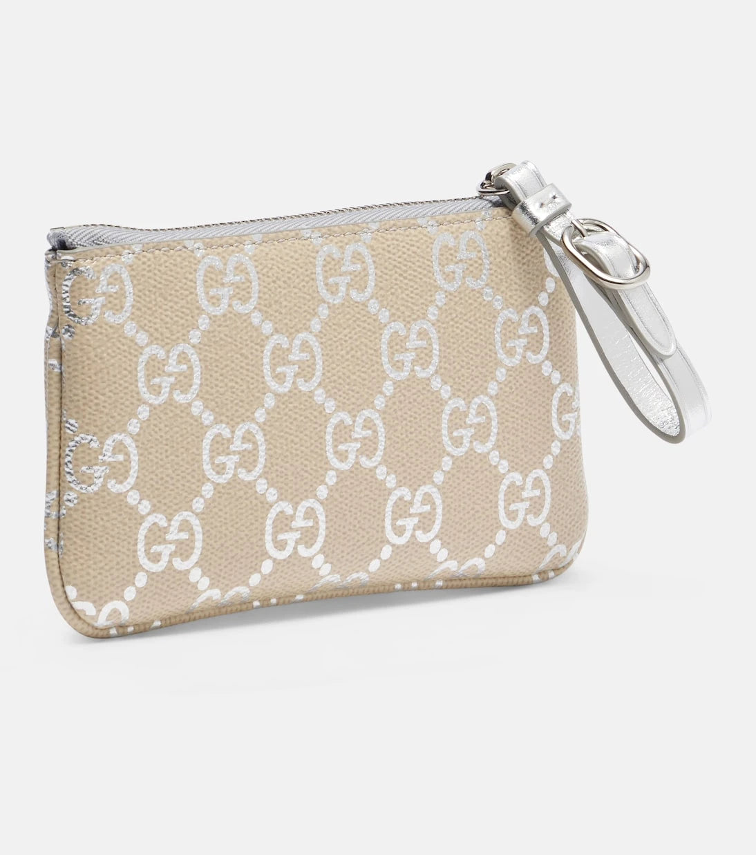 Gucci - GG leather-trimmed pouch