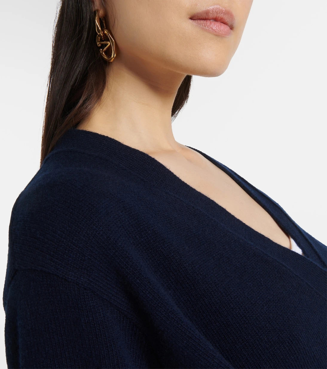 Valentino - Chain-detail virgin wool cardigan