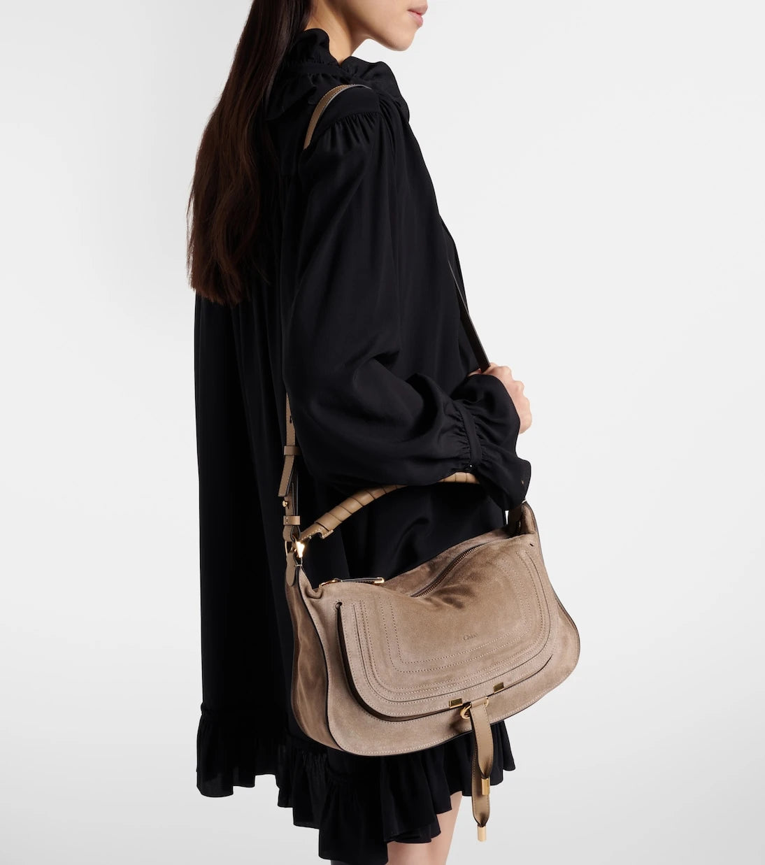 Chloé - حقيبة كتف مارسي صغيرة من جلد السويد