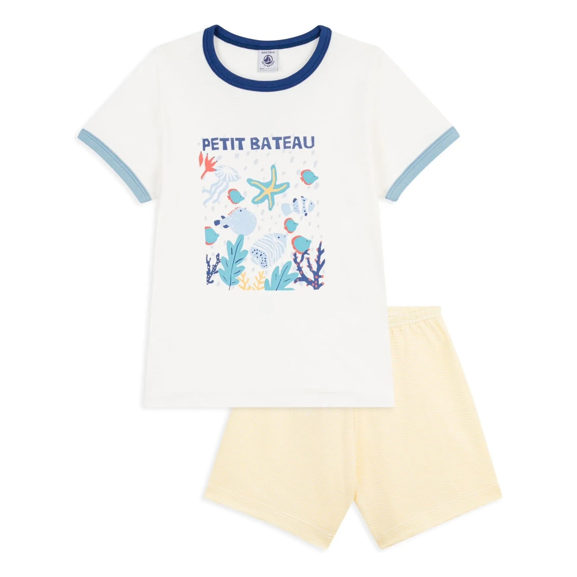 Petit Bateau - Pyjama Short Ocean Organic Cotton | White