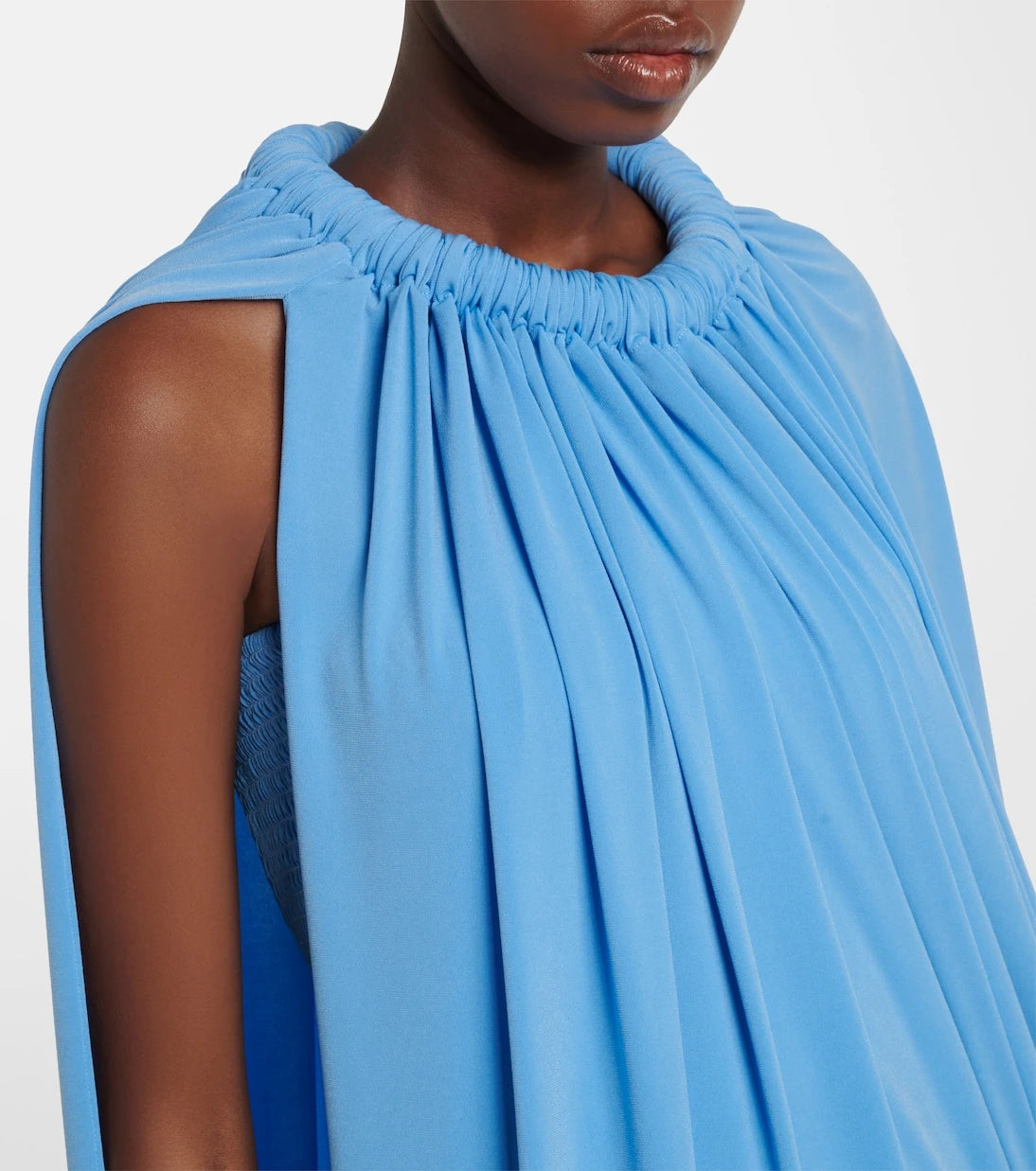 Coperni - Caped draped smocked midi dress