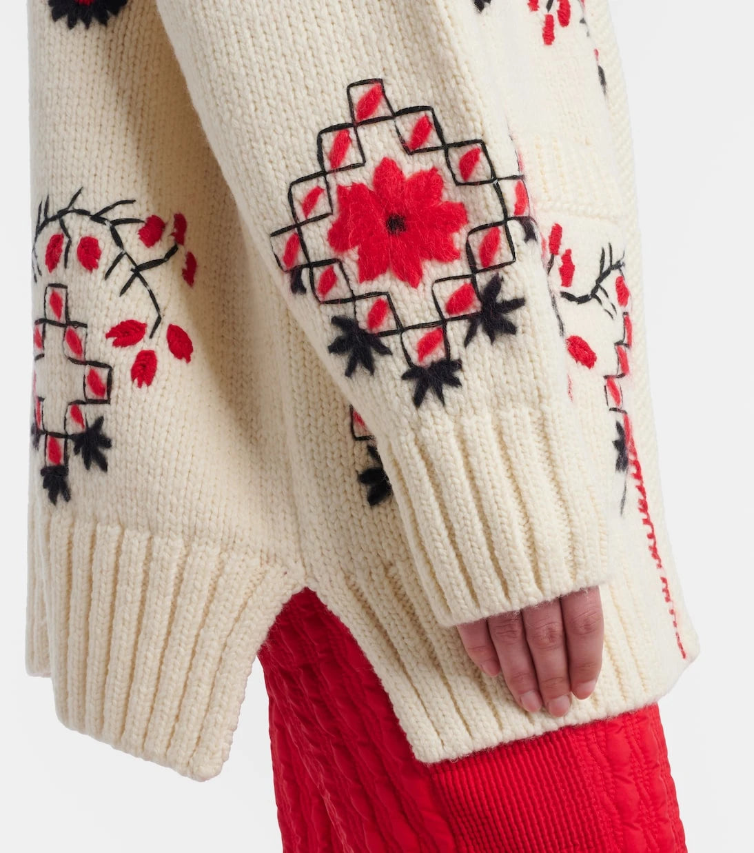 Moncler Grenoble - Embroidered wool-blend cardigan