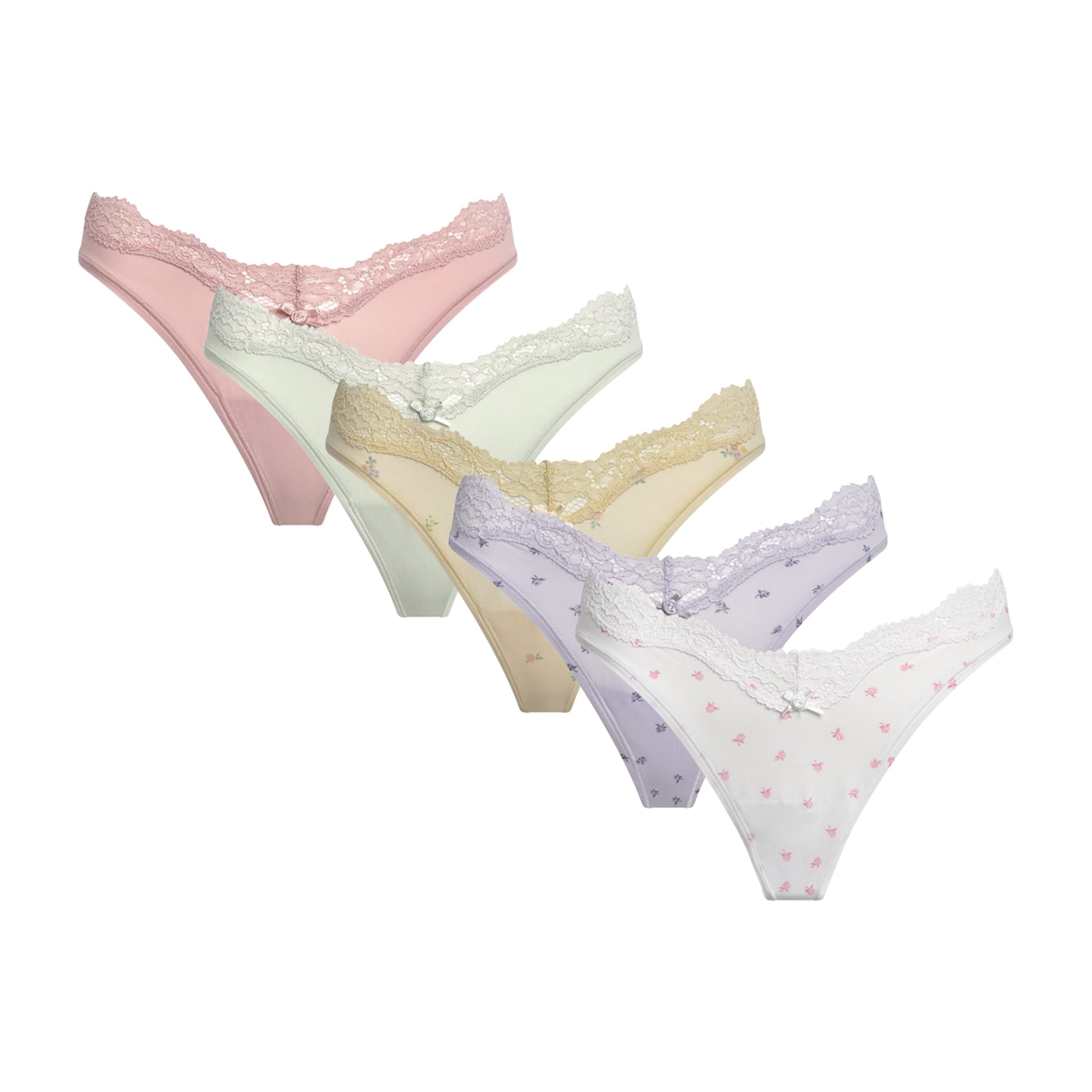 Skims Multi Fits Everybody Lace Thong (Pack of 5)