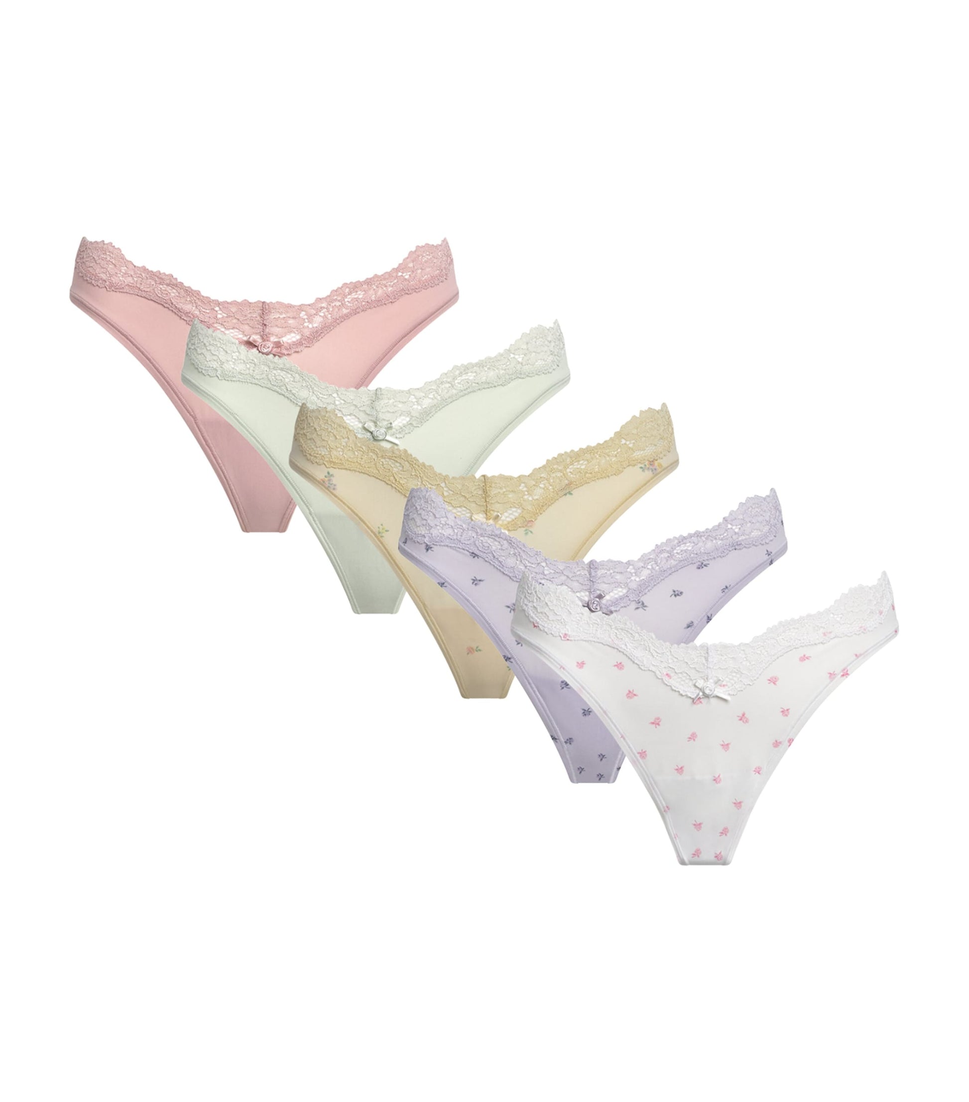 Skims Multi Fits Everybody Lace Thong (Pack of 5)