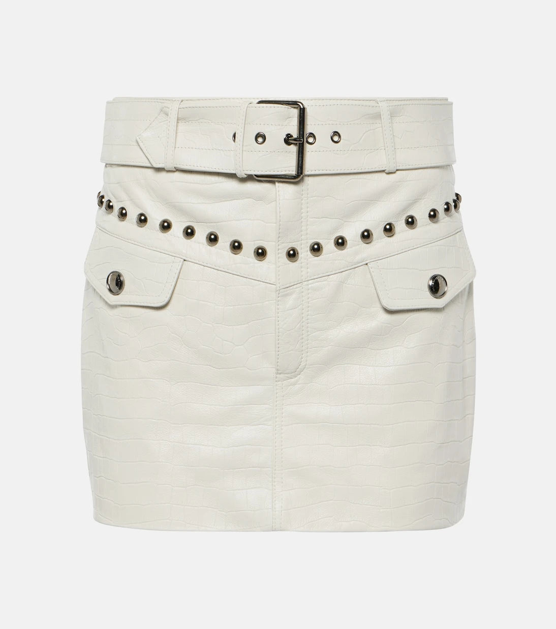 Alessandra Rich - Croc-effect leather miniskirt