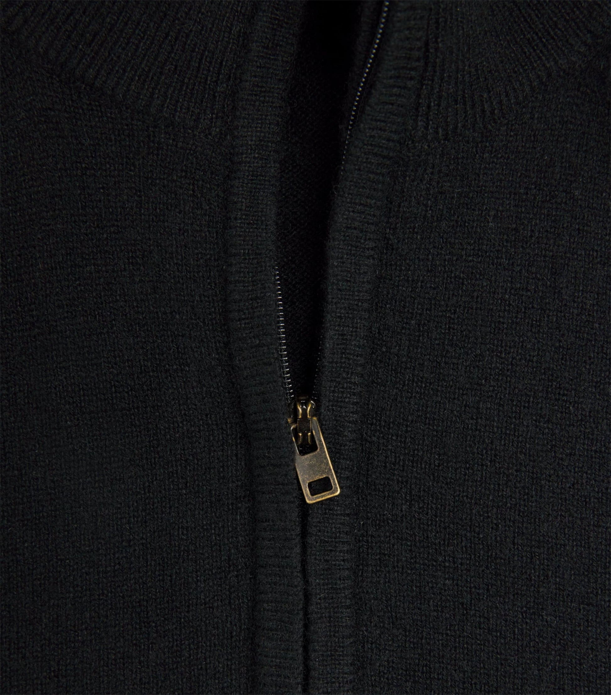Black Cashmere Quarter-Zip Sweater