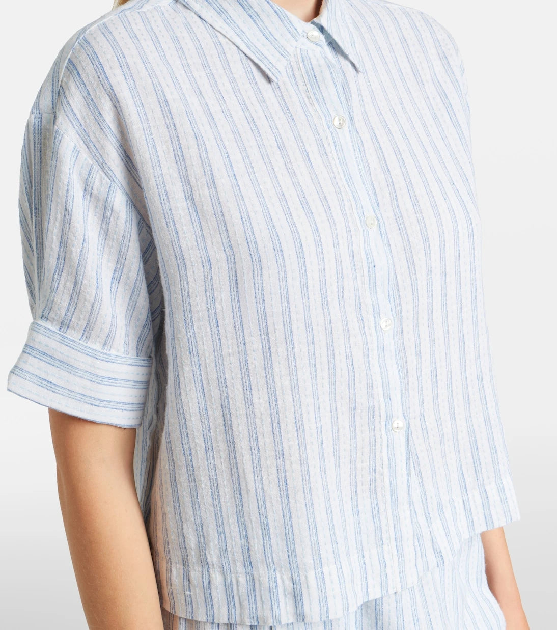 Velvet - Greya striped cotton and linen shirt