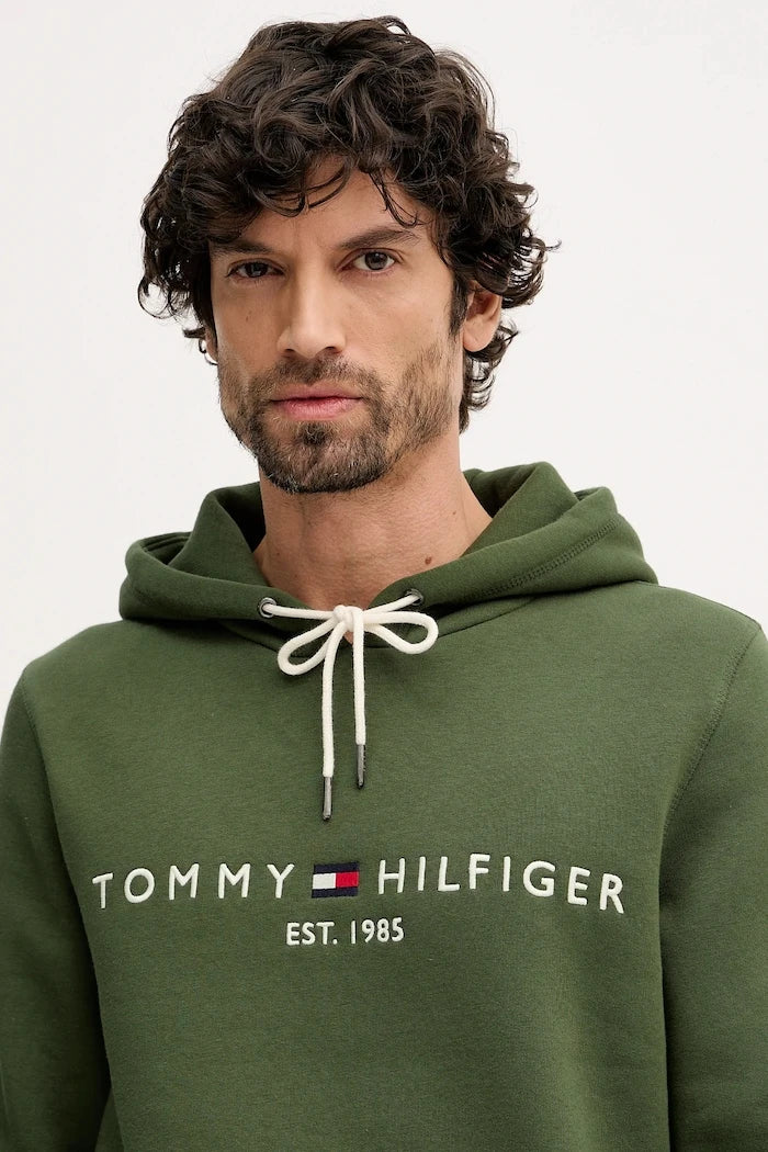 Tommy Hilfiger kapüşonlu erkek pamuklu sweatshirt