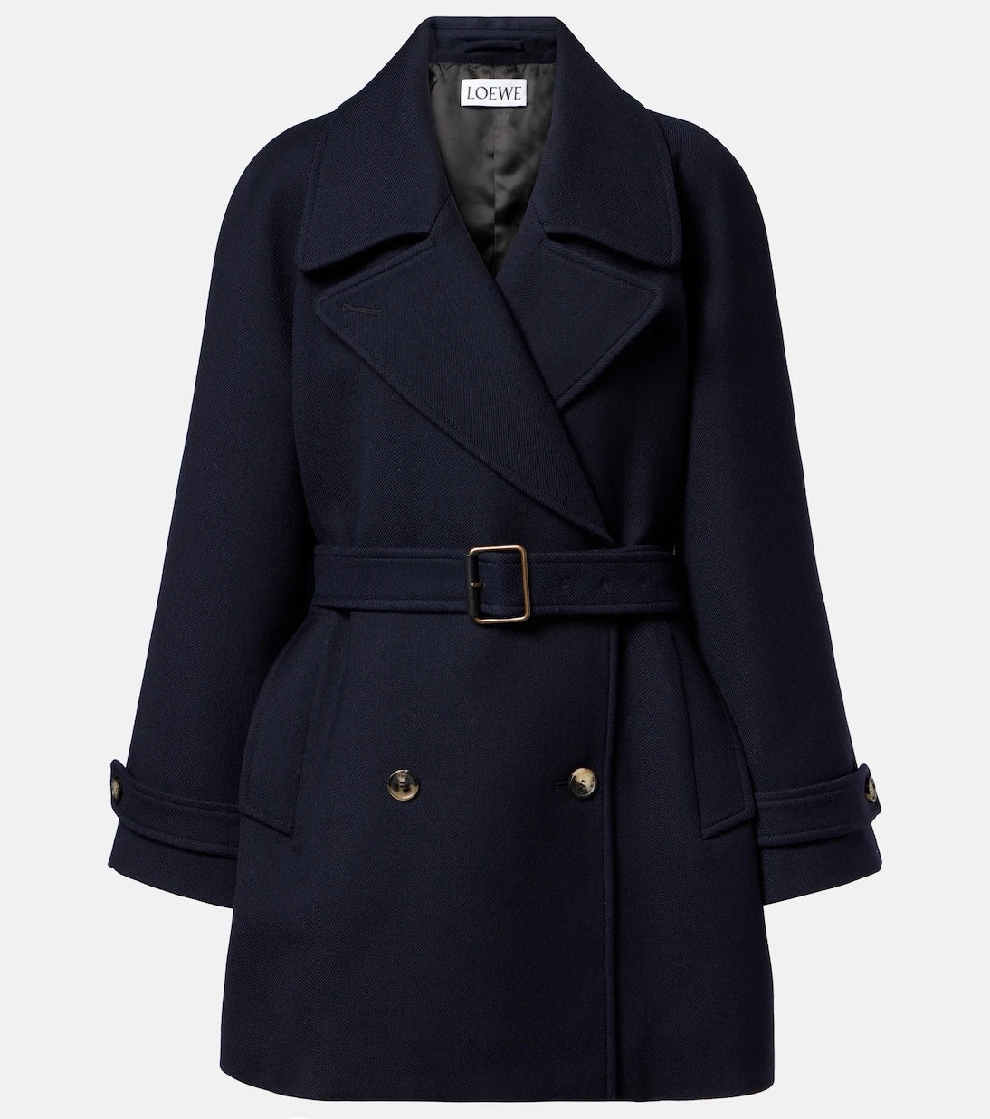 Loewe - Belted double-breasted wool coat