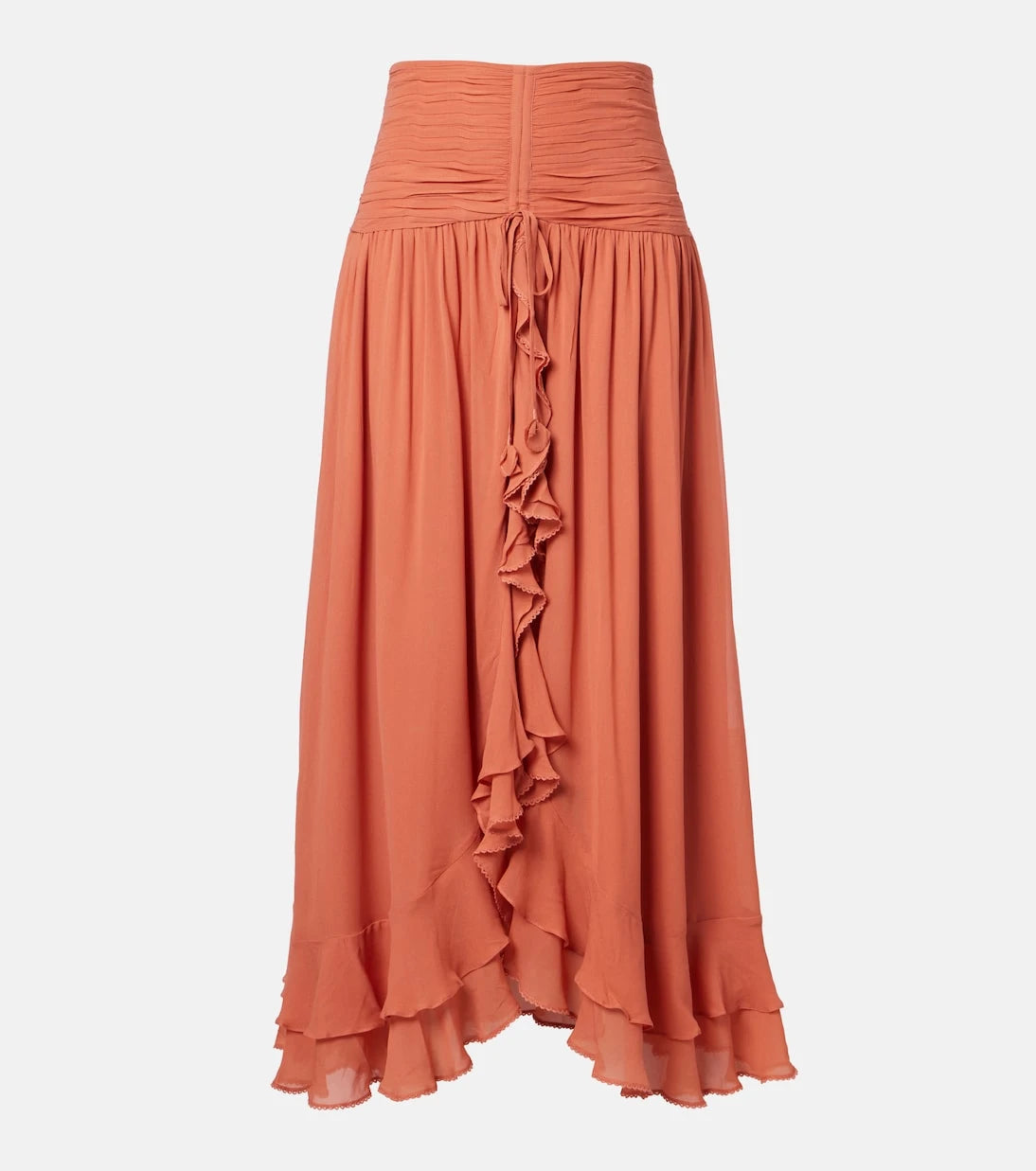 Poupette St Barth - Neree ruched ruffled maxi skirt