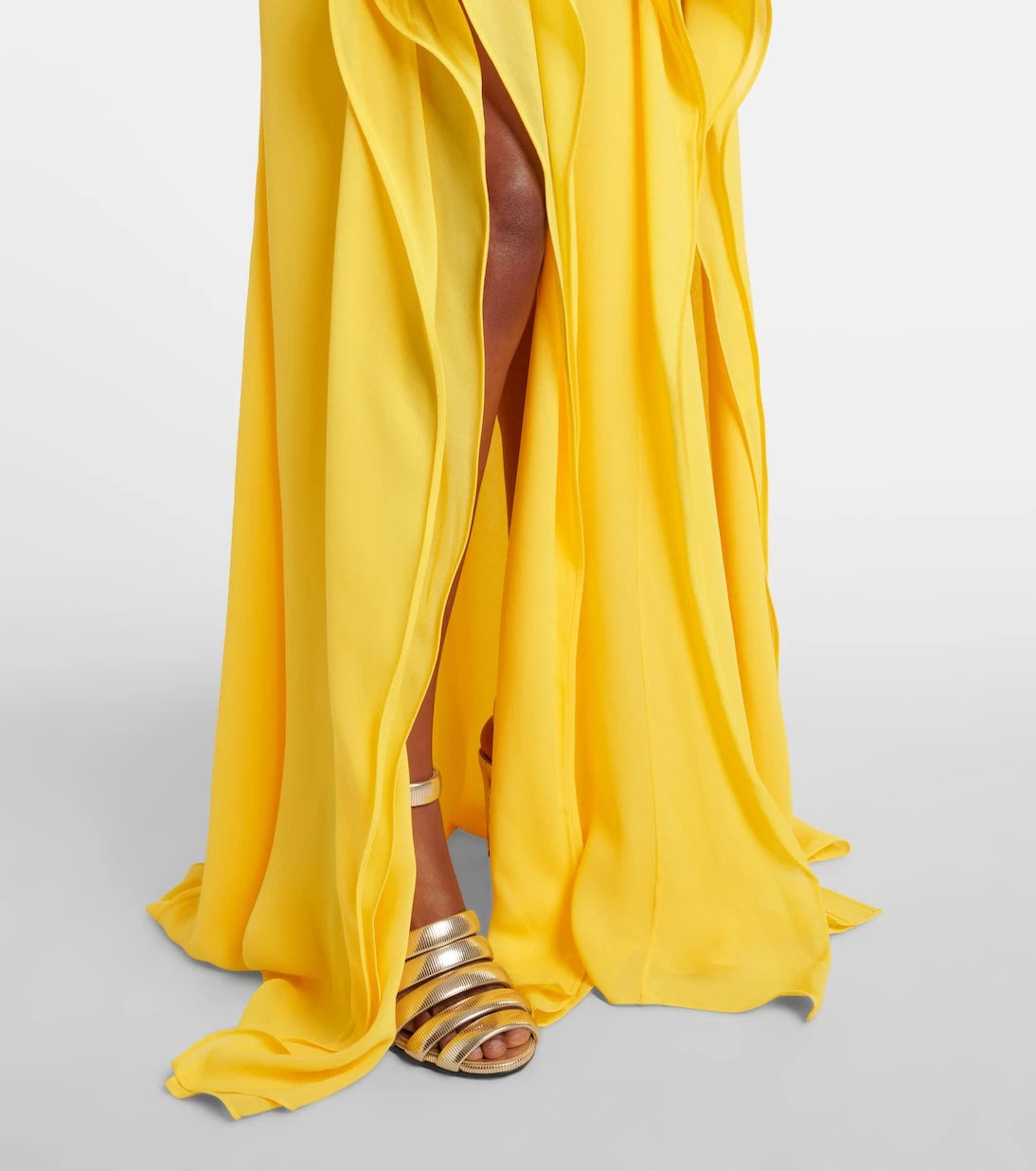 Alaïa - Ruffled georgette maxi dress