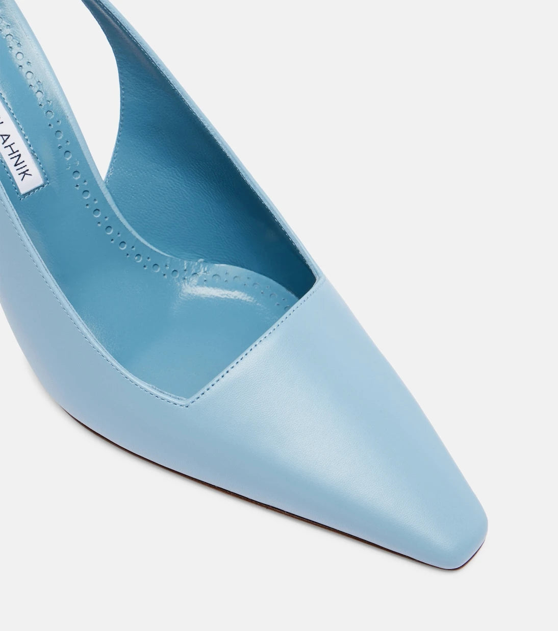 Manolo Blahnik - Moirasli leather slingback pumps