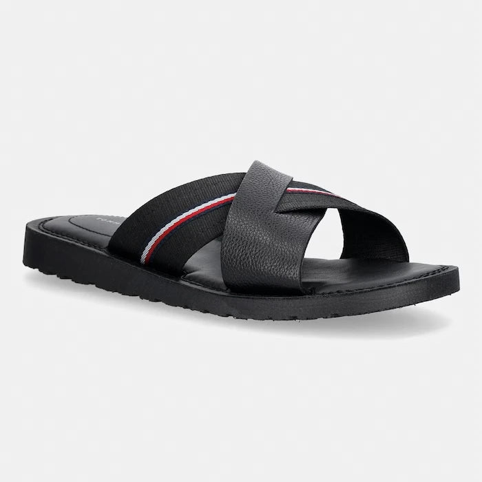 Tommy Hilfiger чехли мъжки от кожа CORE HILFIGER LTH CRISS C SANDAL