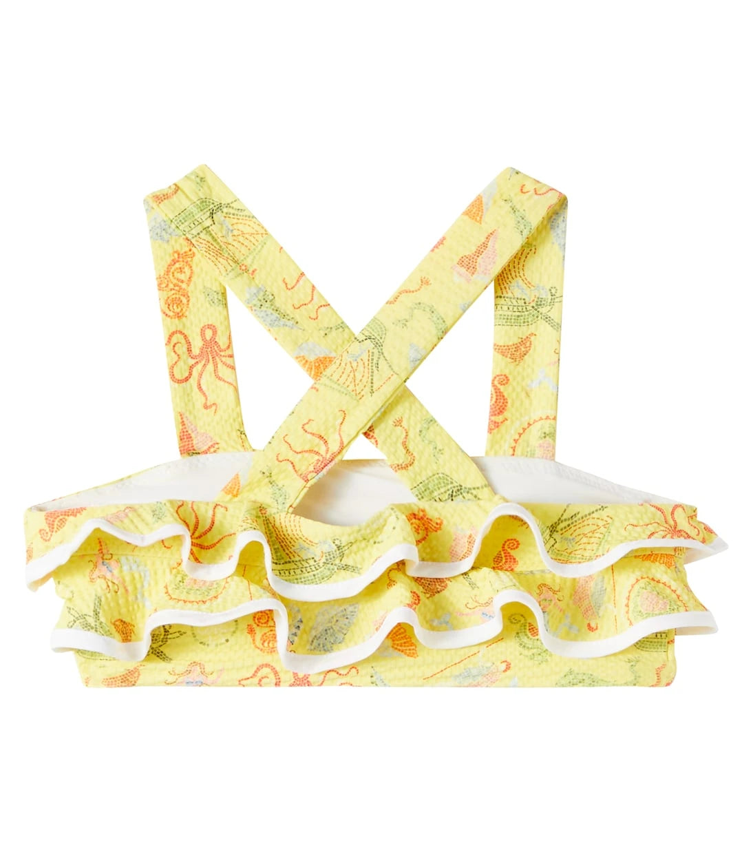 Marysia Bumby - Bumby Aman printed ruffled bikini top