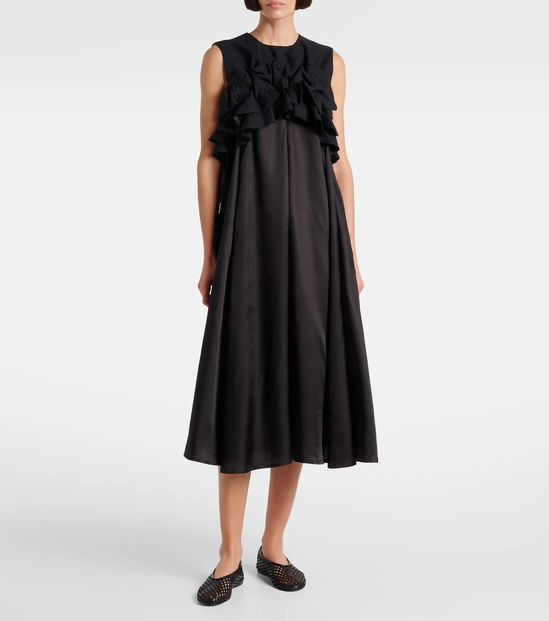 Noir Kei Ninomiya - Ruffled wool midi dress