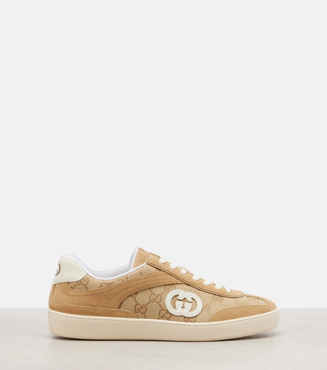 Gucci - G75 GG Canvas suede-trimmed sneakers