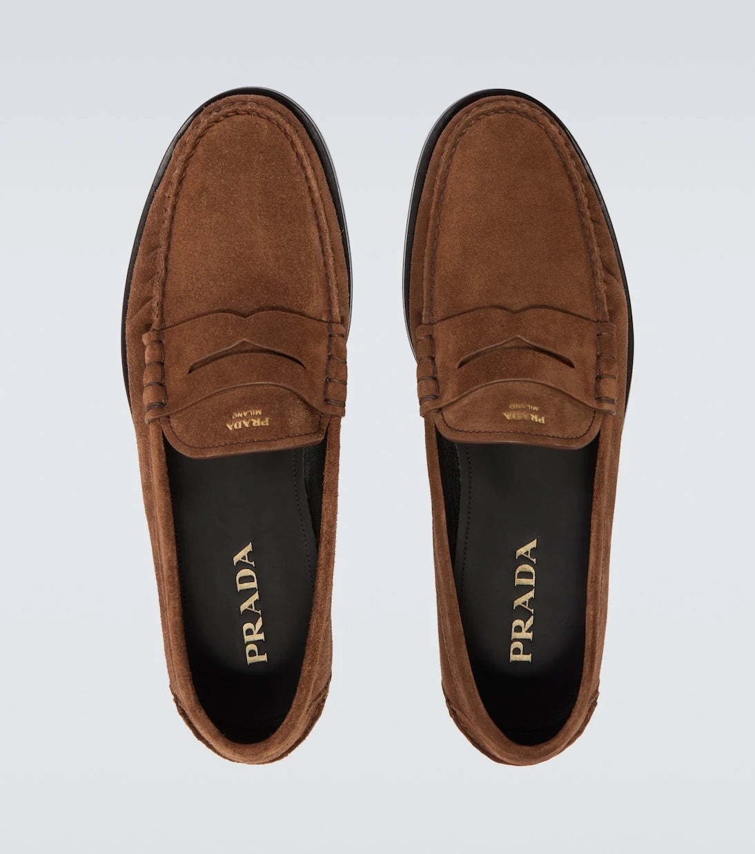 Prada - Suede penny loafers