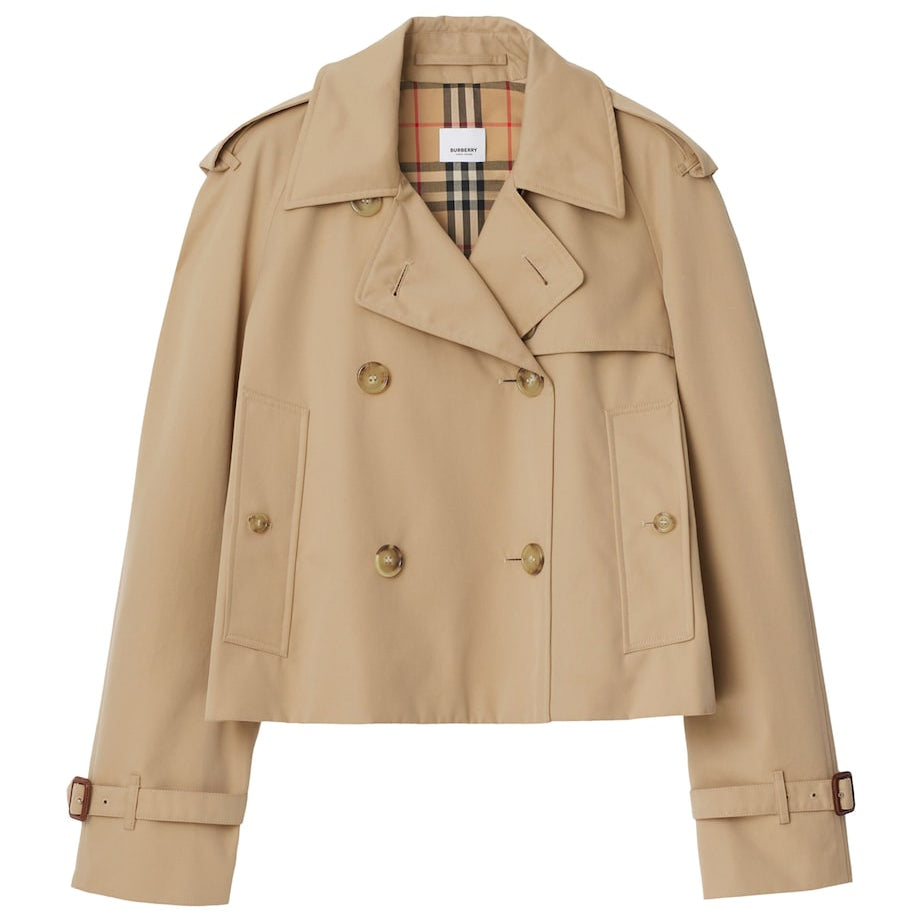 Gabardine Cropped Trench Jacket HONEY