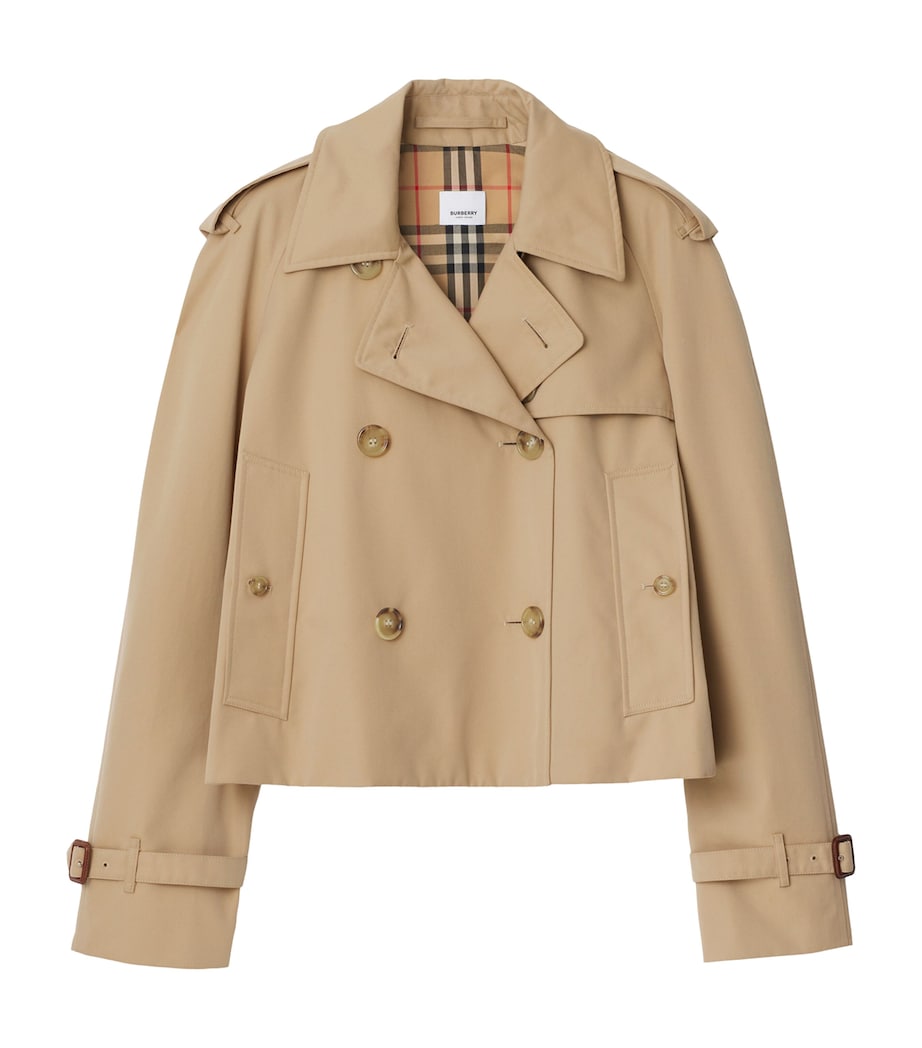 Gabardine Cropped Trench Jacket HONEY