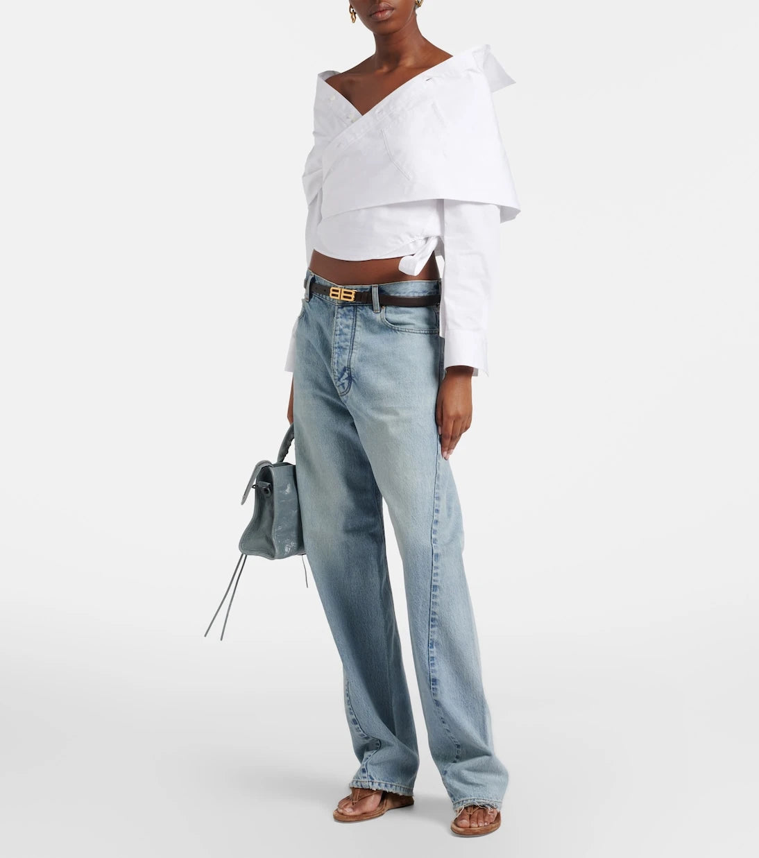 Balenciaga - Off-shoulder cotton top
