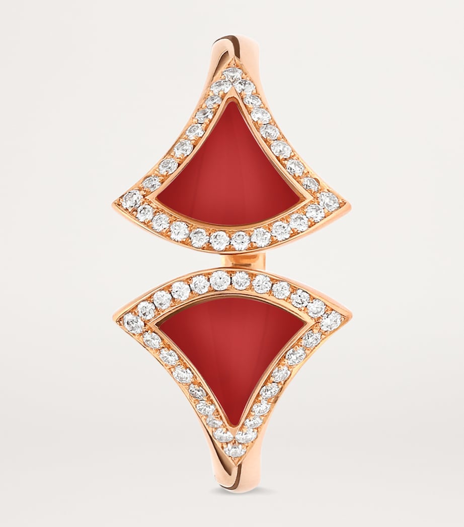 Rose Gold, Diamond and Carnelian Divas' Dream Ring