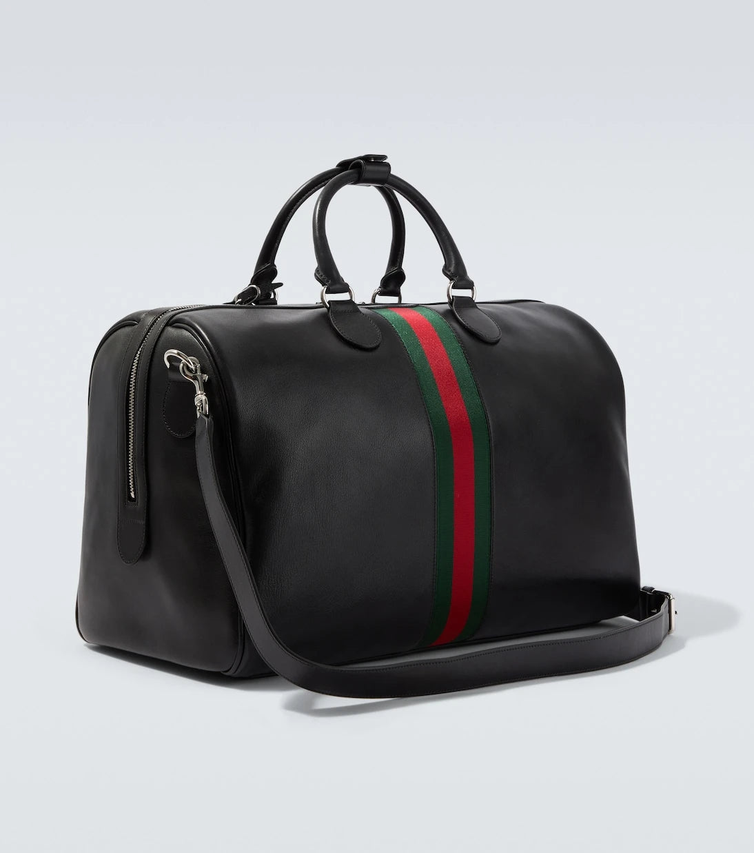 Gucci - Web Trademark Medium leather duffel bag