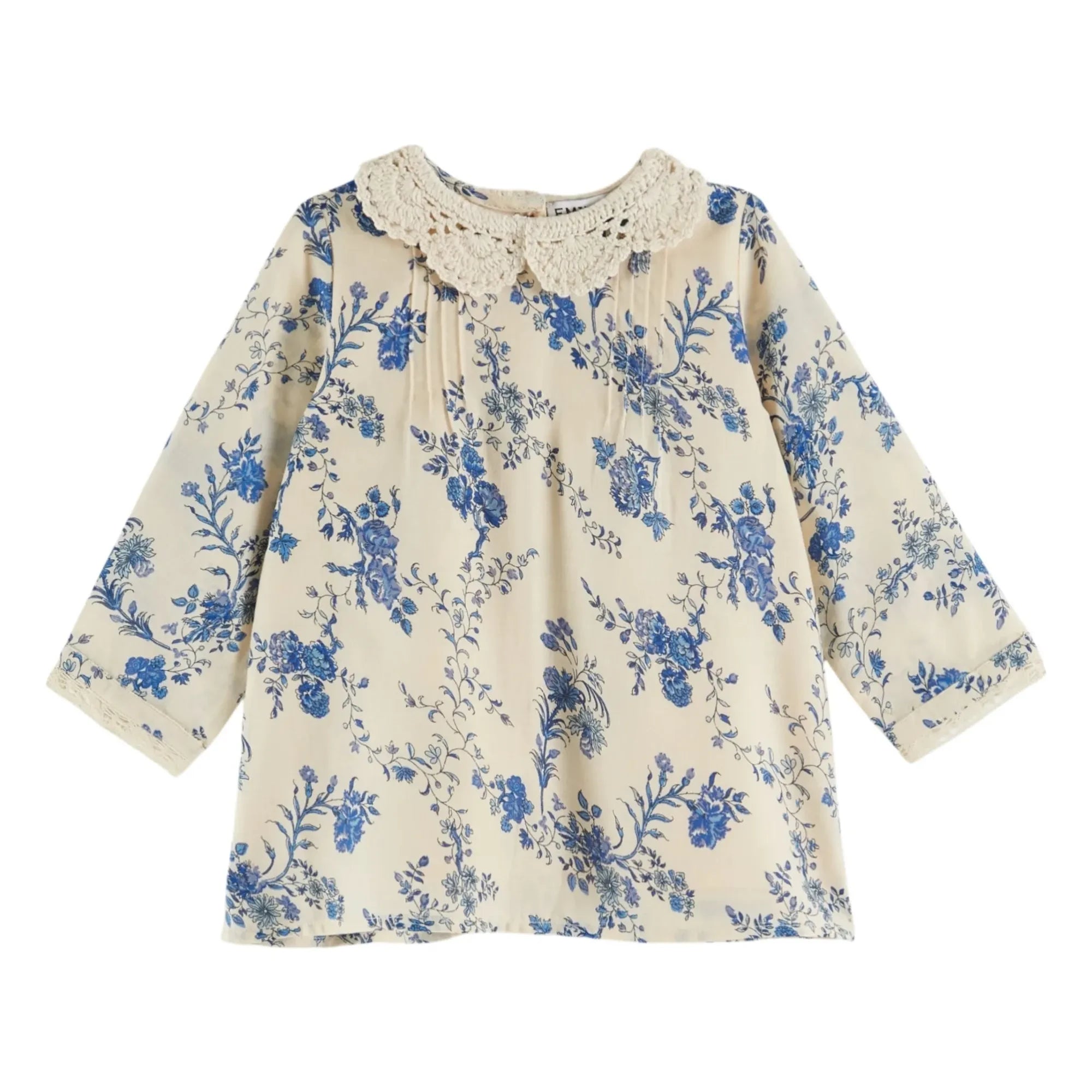 Emile et Ida - Fleurie Crochet Collar Dress | Ecru
