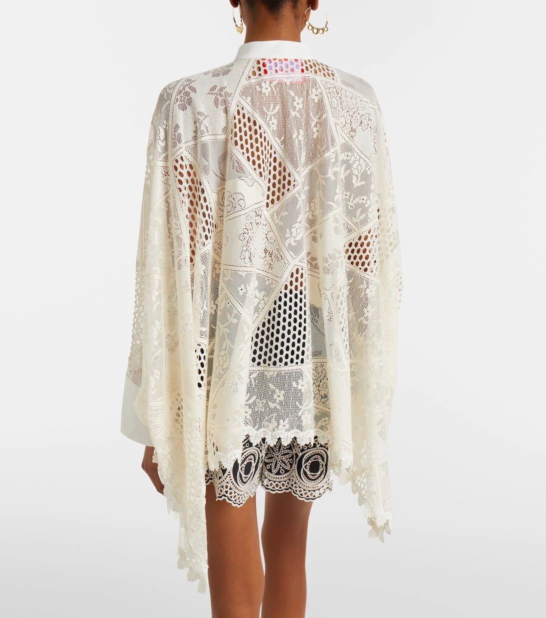 La DoubleJ - Foulard cotton-blend lace shirt