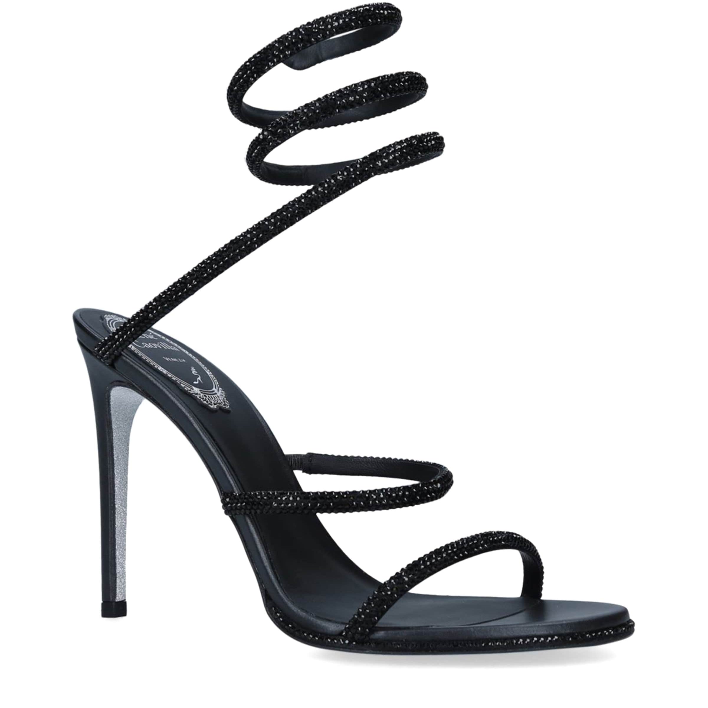René Caovilla Black Embellished Cleo Sandals 105