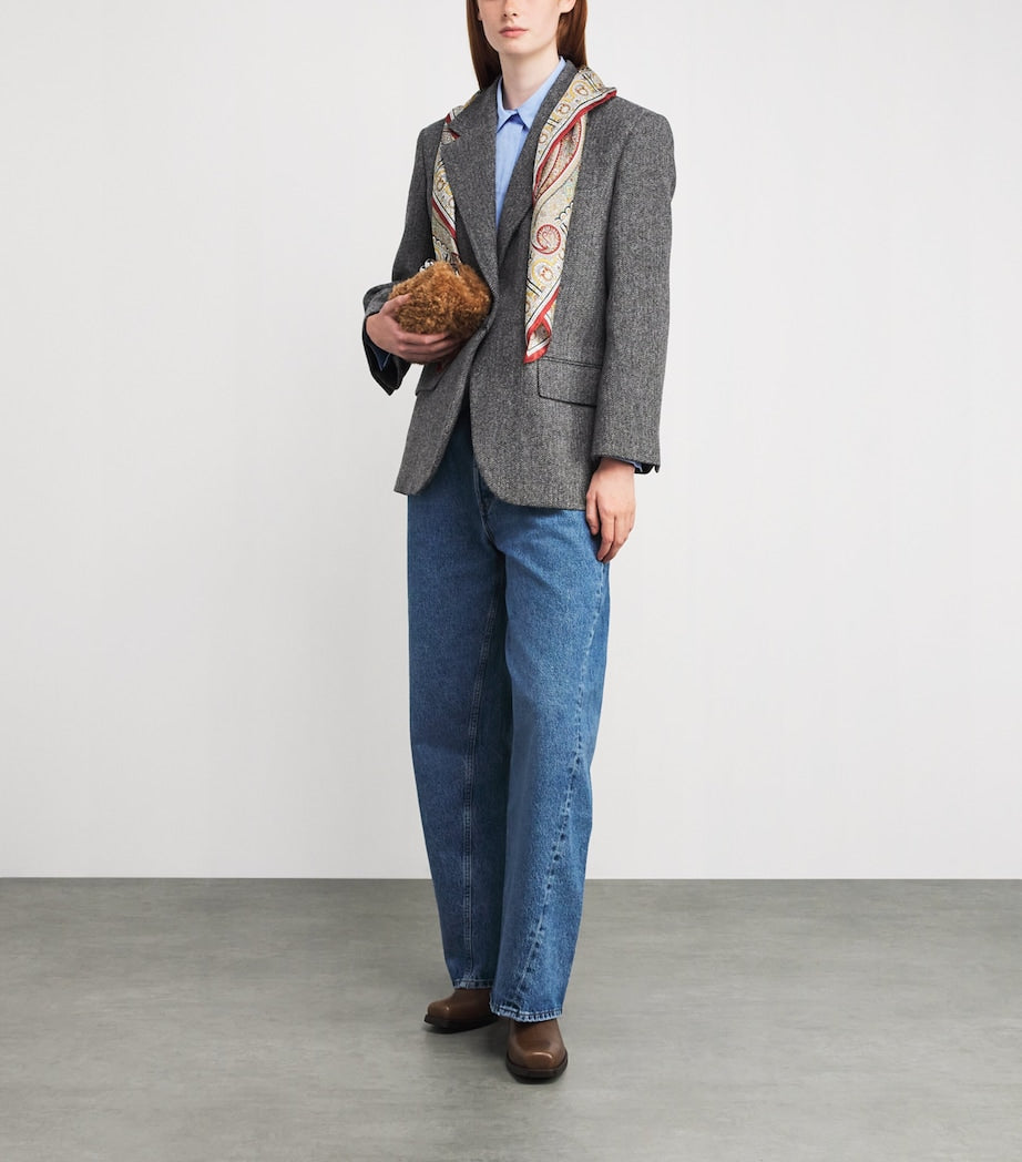 Grey Virgin Wool Tweed Blazer