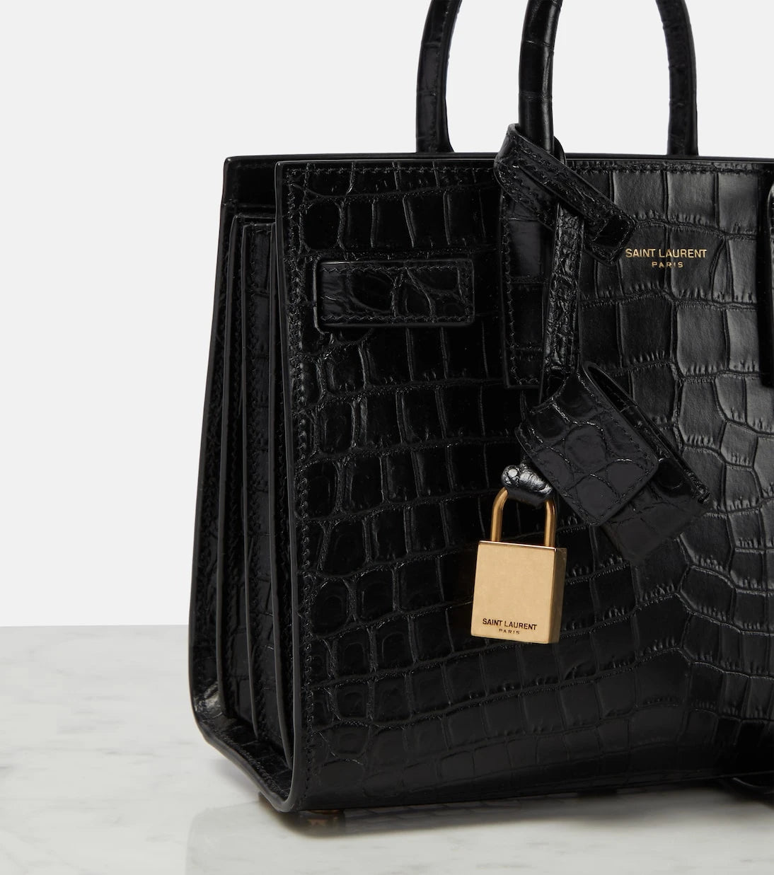Saint Laurent - Sac De Jour Nano croc-effect leather tote bag