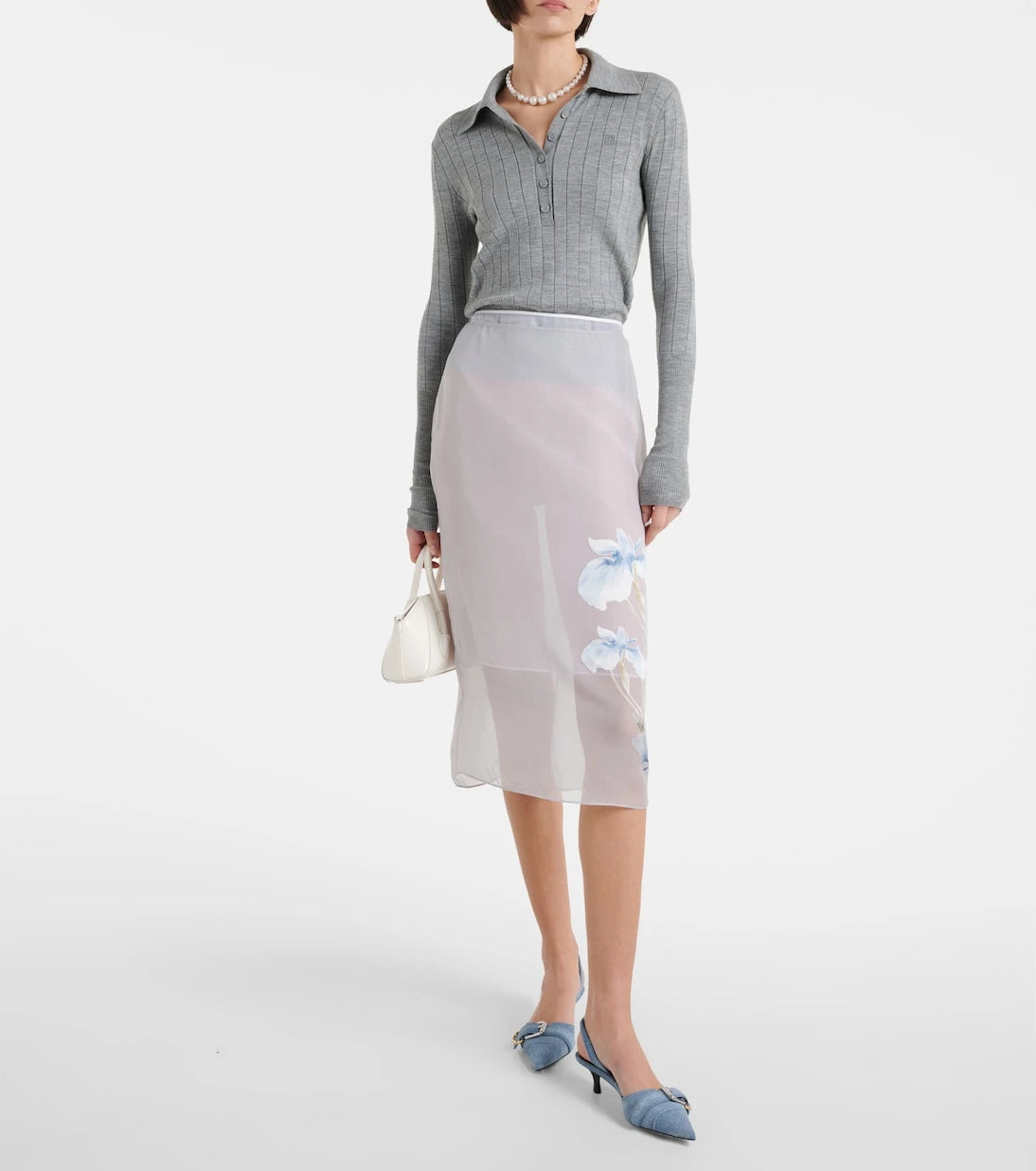 Givenchy - Voyou denim slingback pumps
