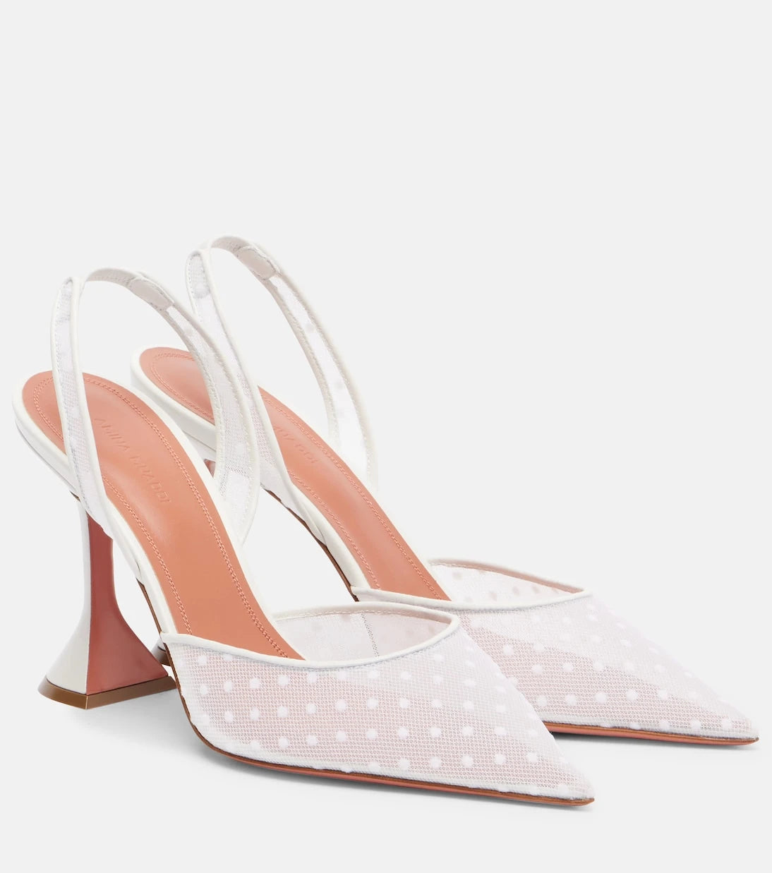 Amina Muaddi - Holli 95 point d'esprit slingback pumps