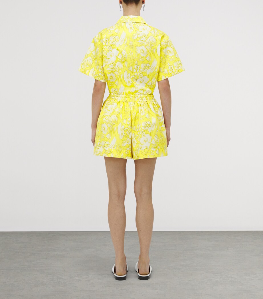 McQueen Gold Warped Floral Shorts