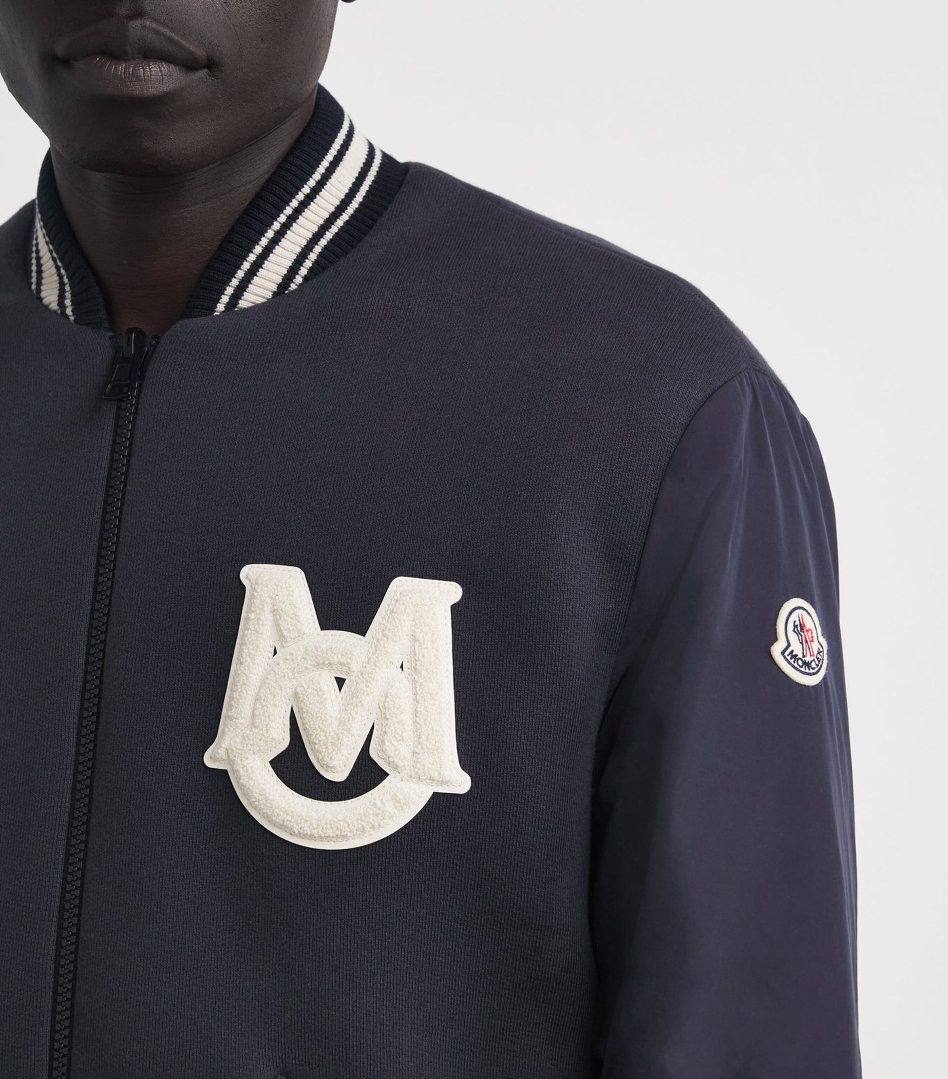 Moncler Blue Down Reversible Vennes Bomber Jacket